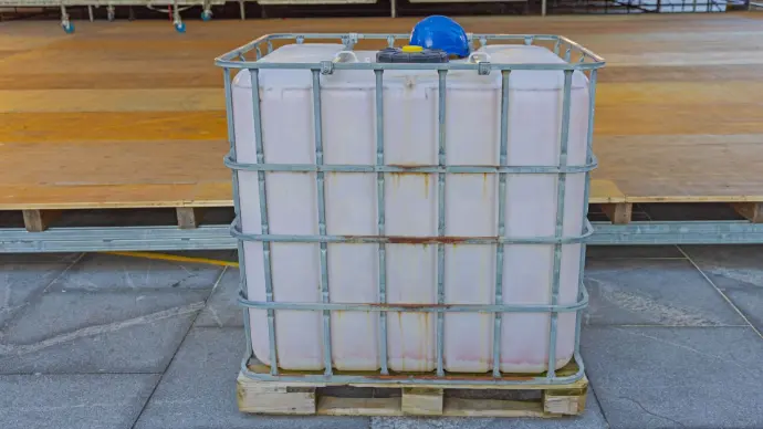 Fresh water tank and waste holding system rental for construction office trailers